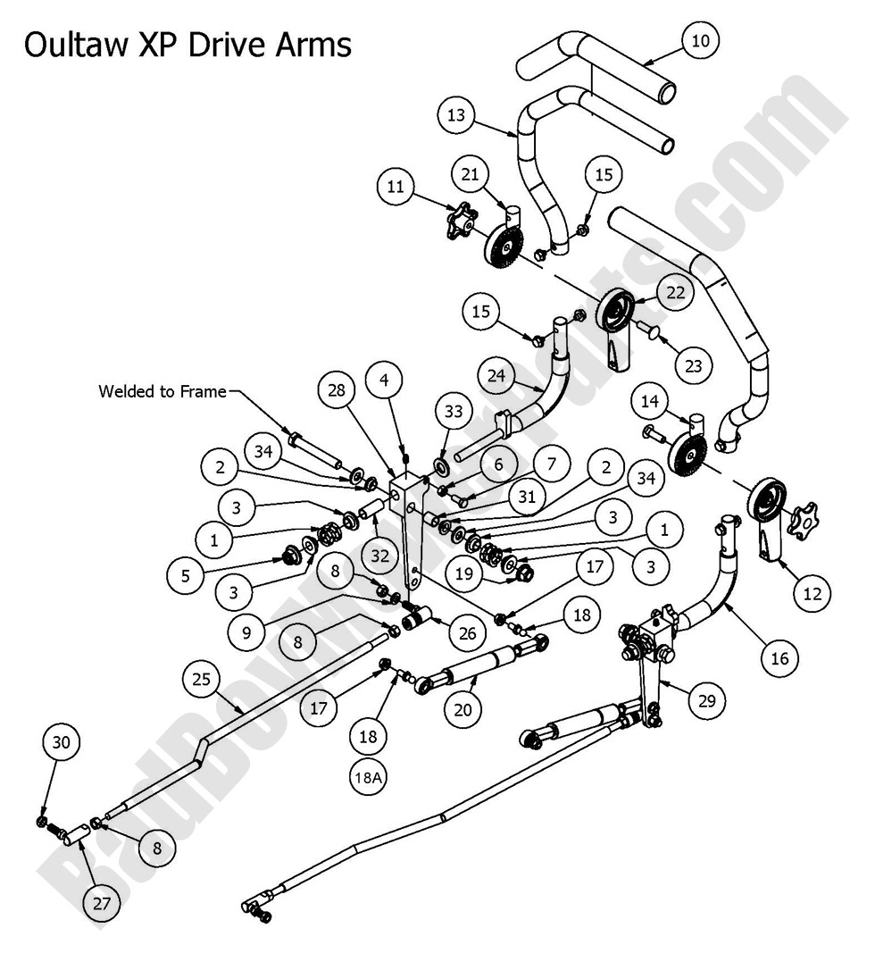 2016 Outlaw XP Drive Arm Assembly